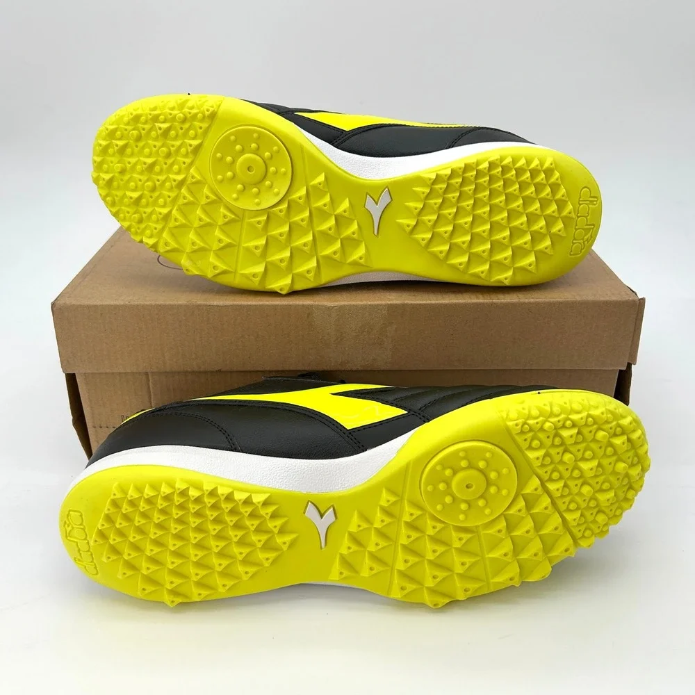 Diadora Brasil R TFR Mens Size 11.5 Turf Soccer Cleats Black Fluo Yellow NEW